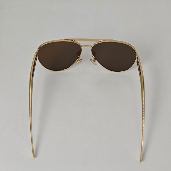 Bottega Veneta Gold and Brown Sunglasses